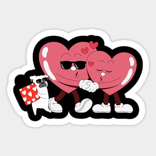 Cute happy Valentine_s Day with funny dog 2024 Sticker